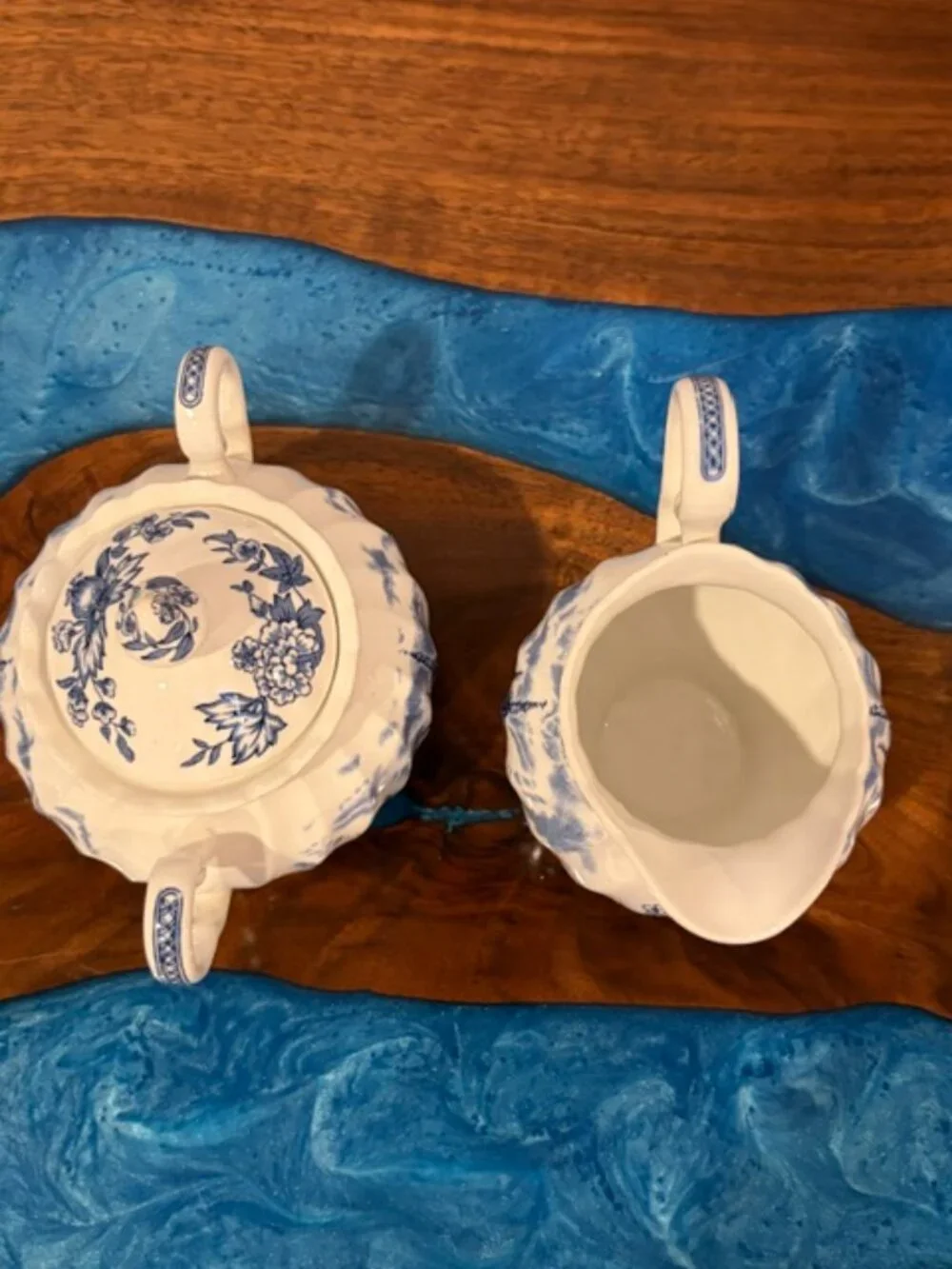 Johnson Brothers Tulip Time Windmill Creamer and Sugar Bowl